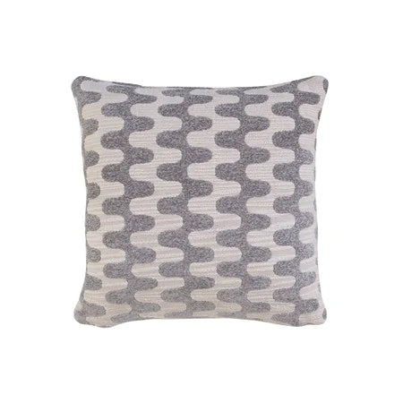 SQUARE WOVEN COTTON JACQUARD PILLOW WITH ABSTRACT PATTERN