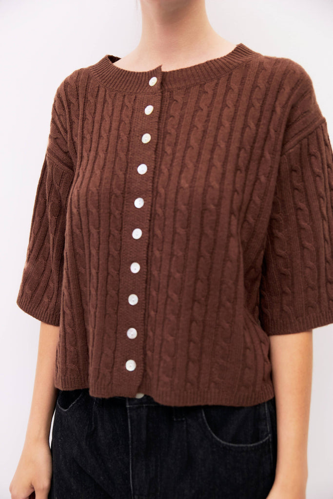 POPPY CARDIGAN - BROWN