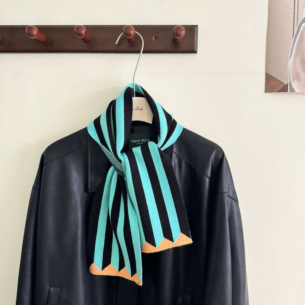 VERTICAL STRIPED COLORBLOCK SCARF - 3 COLORS