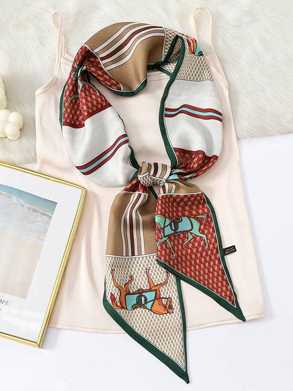 ANIMAL PRINT HAIR BAND SCARF - GREEN