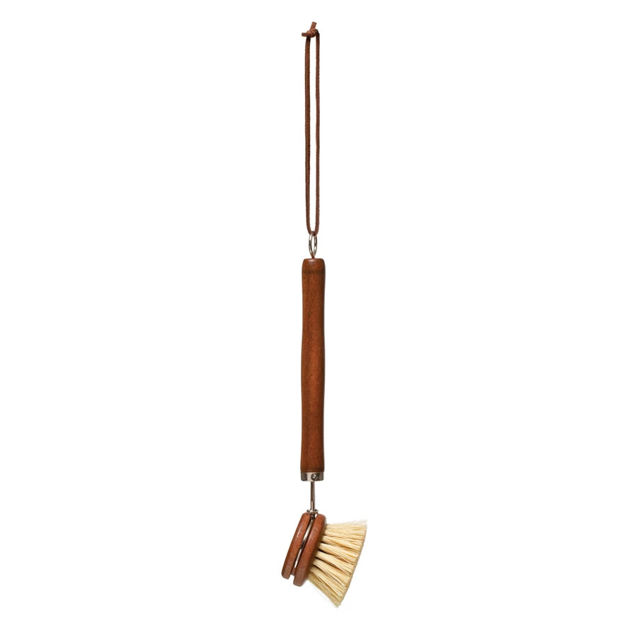 BEECH WOOD & TAMPICO BRUSH WITH LEATHER TIE