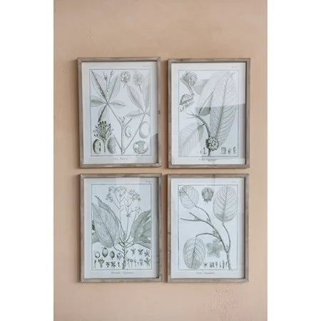 WOOD FRAMED GLASS WALL DECOR WITH PLANT - IN STORE PICK UP ONLY!