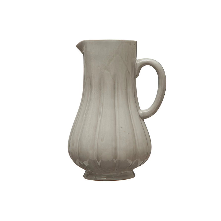STONEWARE FLUTED PITCHER- IN STORE PICK UP ONLY!