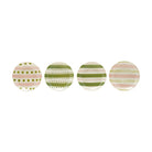 Hand-Painted Stoneware Dish with Striped Pattern, 4 Styles