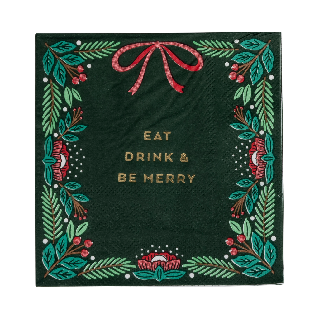 EAT DRINK & BE MERRY COCKTAIL NAPKIN