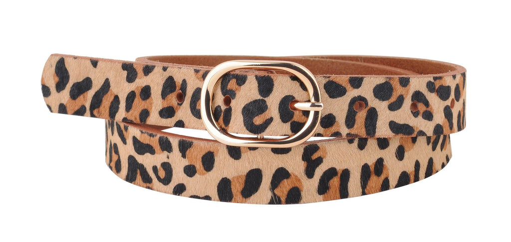 LEOPARD PRINT CALF HAIR BELT
