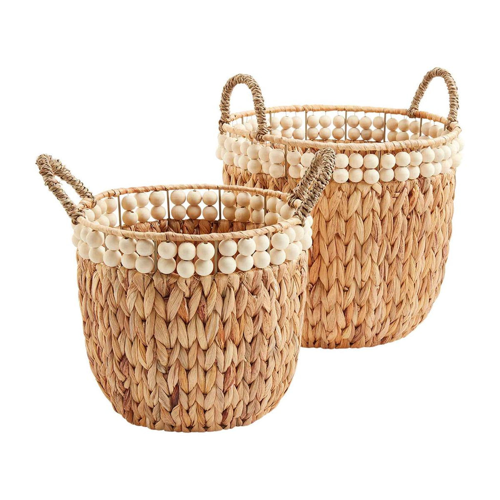 WHITE DOUBLE BEAD BASKET - IN STORE PICK UP ONLY!