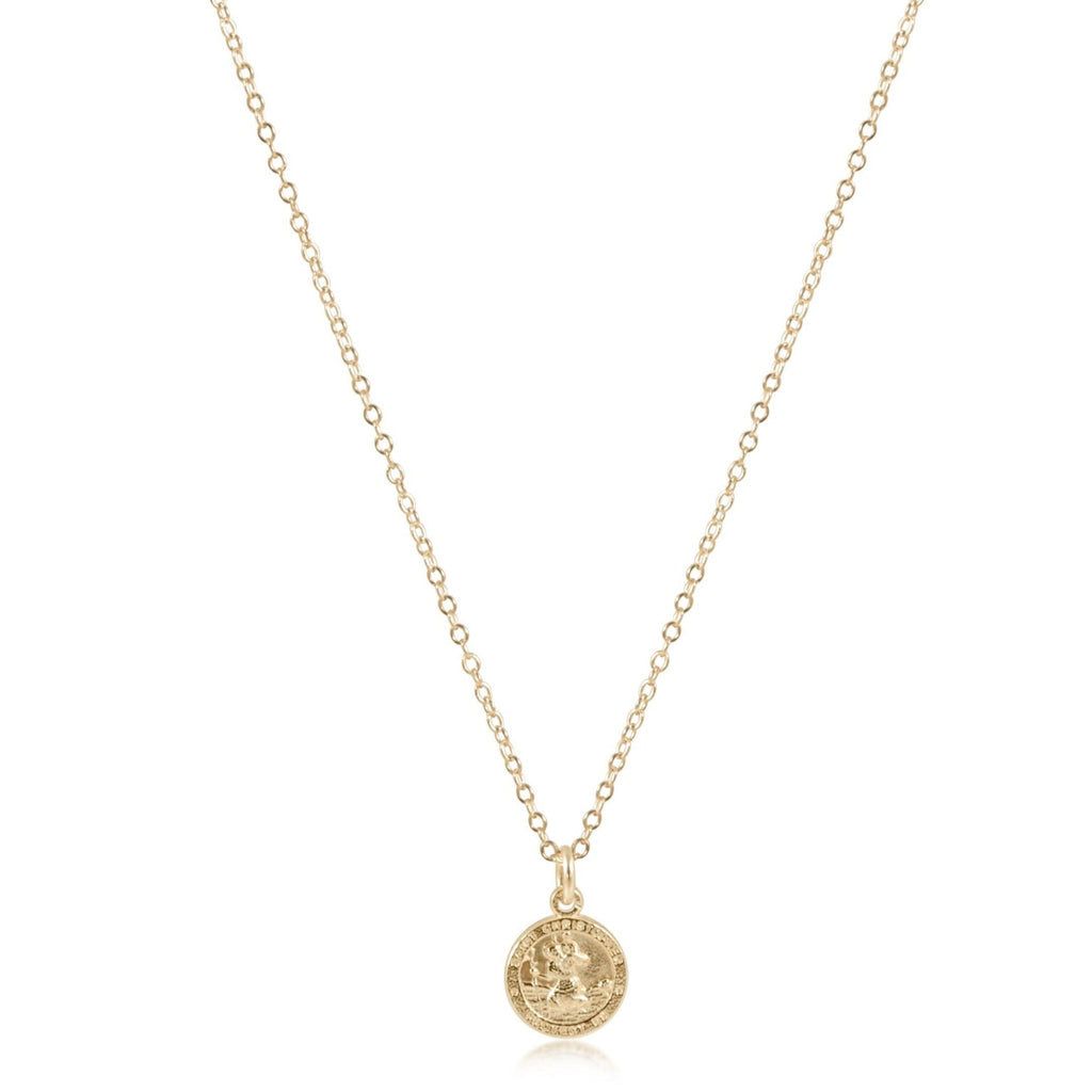 E NEWTON 16'NECKLACE GOLD - PROTECTION SMALL GOLD DISC