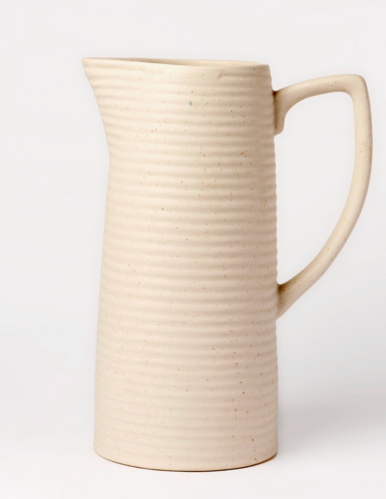 CERAMIC PITCHER STONE/CREAM- IN STORE PICK UP ONLY!