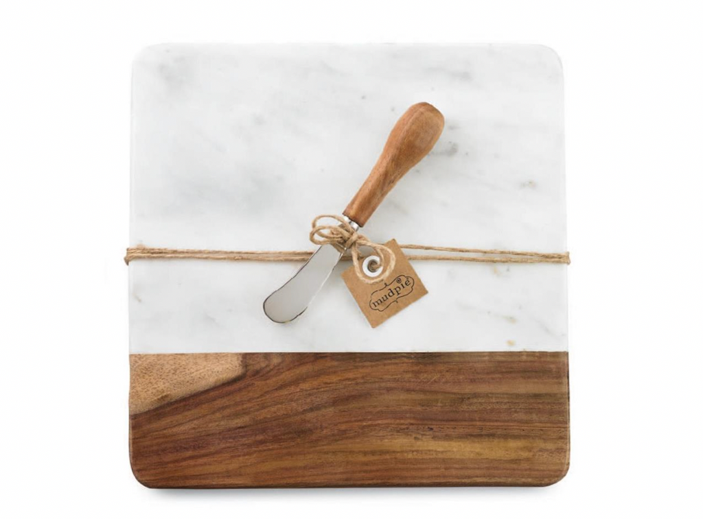 MARBLE AND WOOD BOARD SET