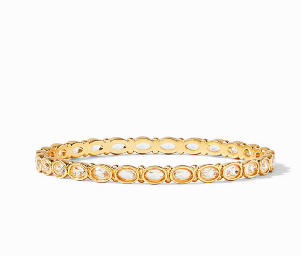 JULIE VOS MYKONOS BANGLE CLEAR CRYSTAL SMALL