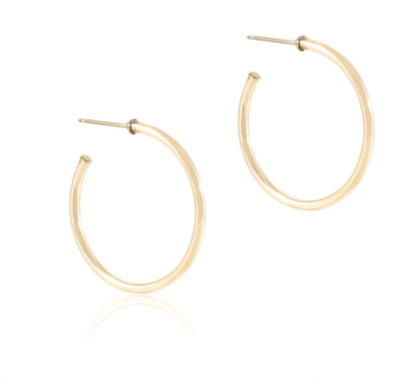 E NEWTON ROUND GOLD POST HOOP - SMOOTH
