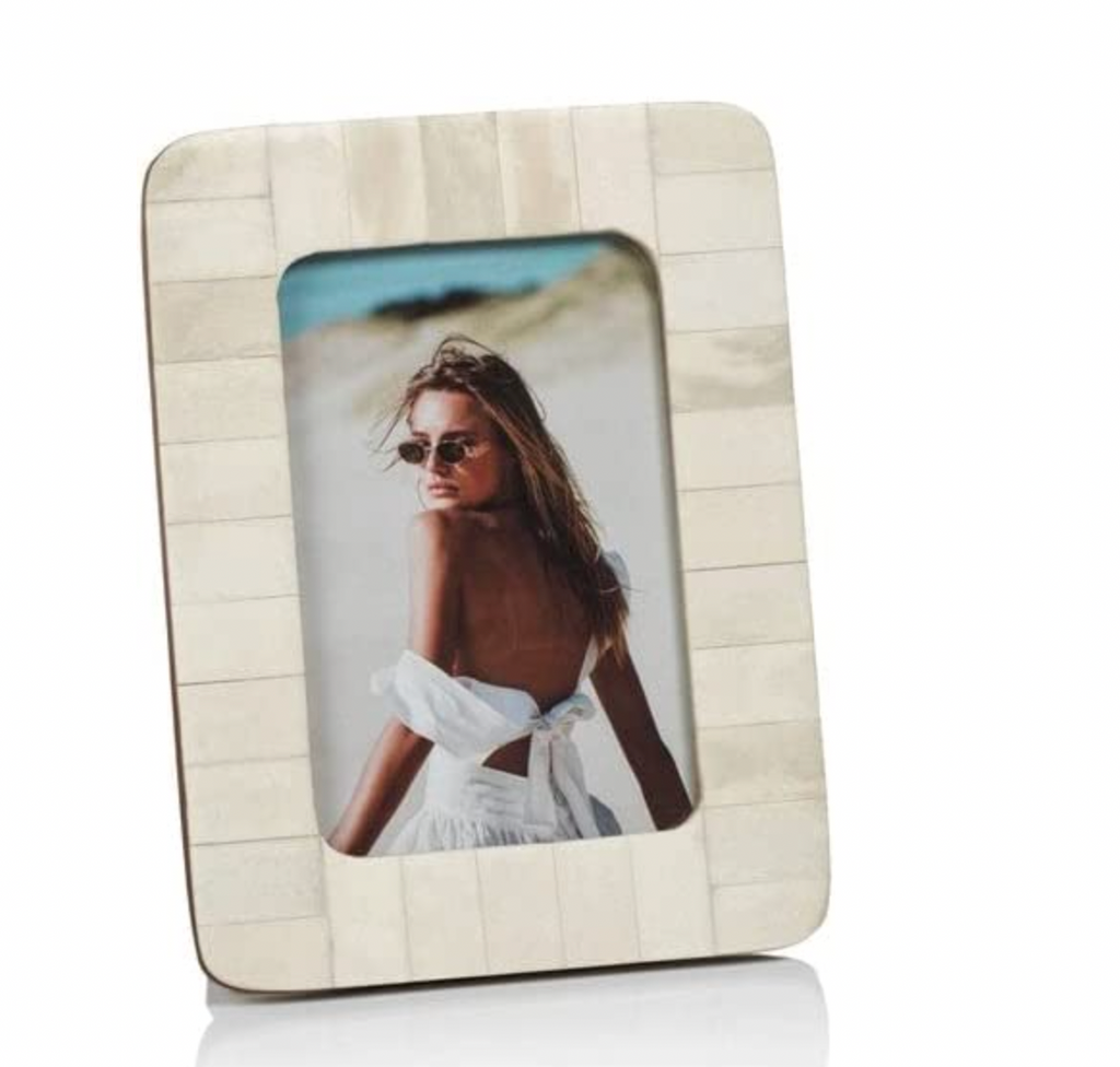 COTE D'IVOIRE BONE INLAY PHOTO FRAME WITH ROUNDED CORNERS