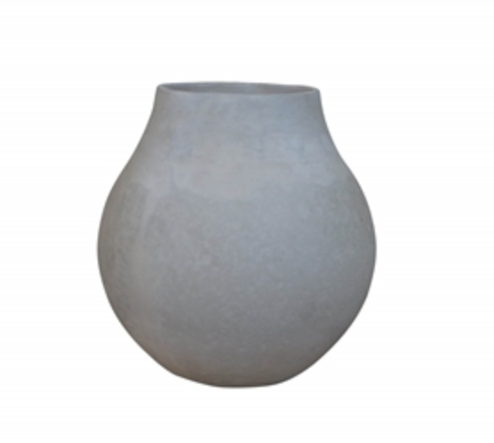 PAPER MACHE POT 9" IN NATURAL WHITE - IN STORE PICK UP ONLY!