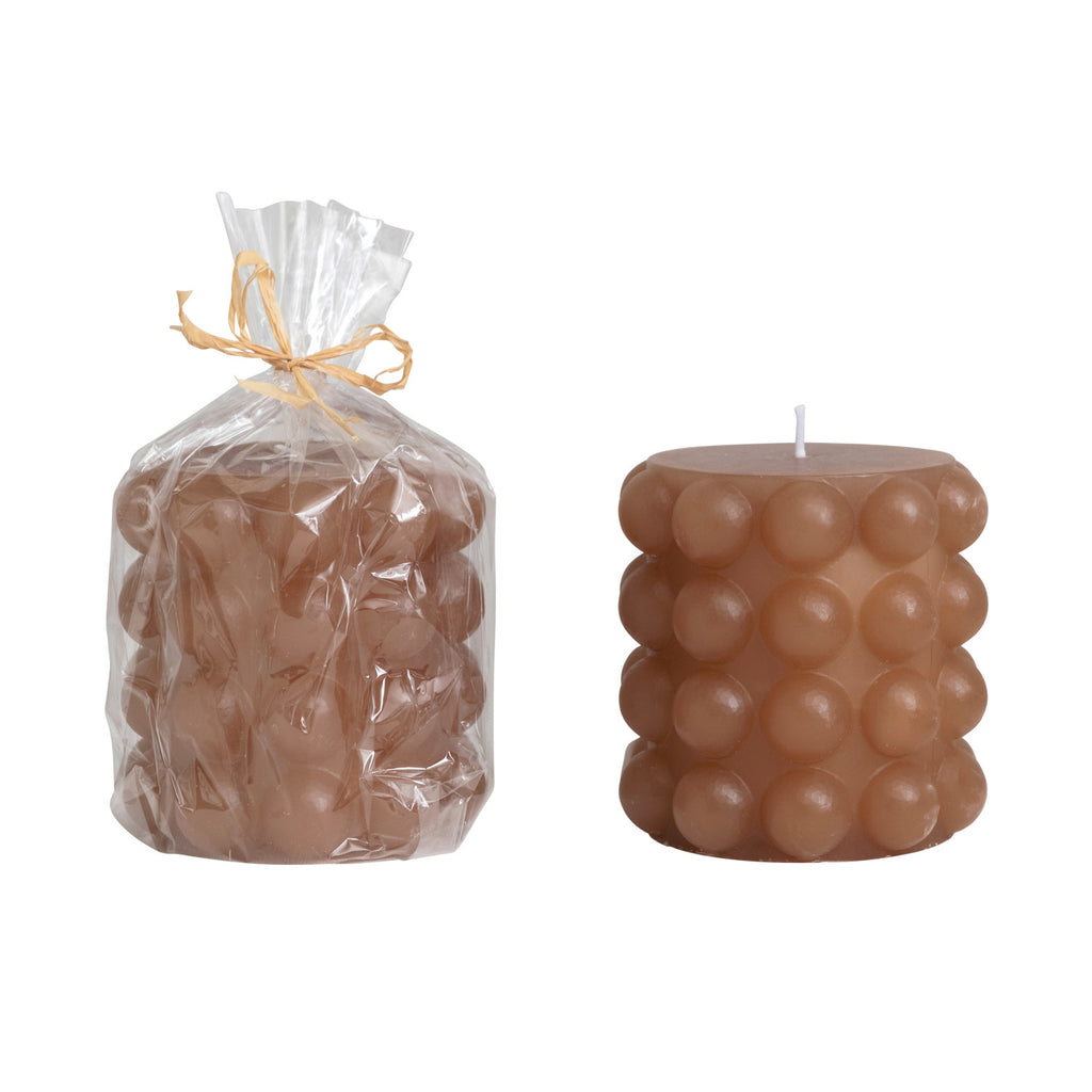 UNSCENTED HOBNAIL PILLAR CANDLE