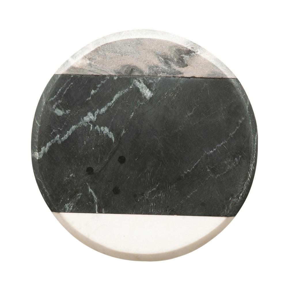 10" ROUND MARBLE CHEESE/CUTTING BOARD, GREY, BLACK, & WHITE