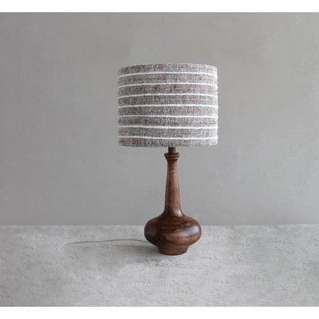 MANGO WOOD TABLE LAMP - IN SOTRE PICK UP ONLY!